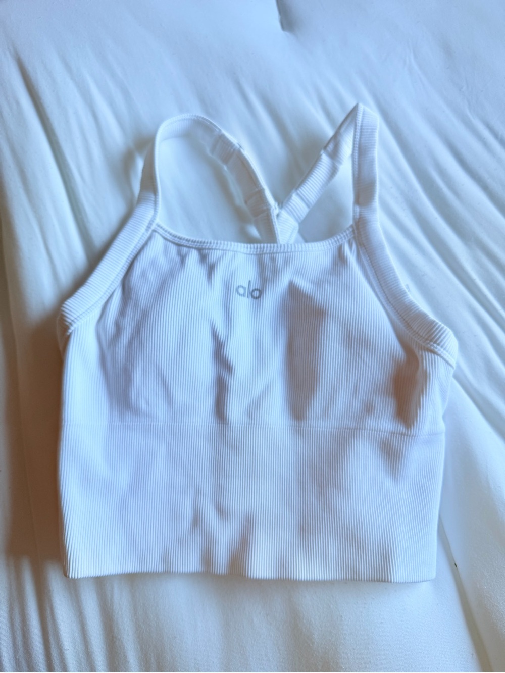 Alo Ribbed White Top